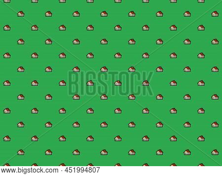 Pixel Art House Background - High Res Seamless Pattern