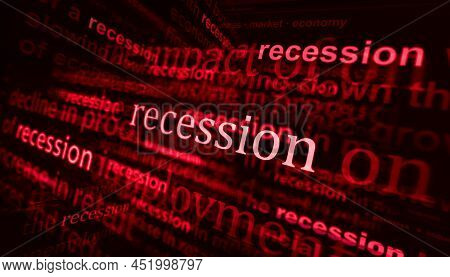 Headline Titles Media With Recession Economy Crisis 3D Illustration