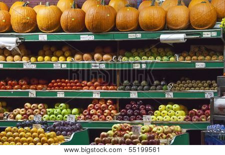 Plenty of fruits and vegetables.