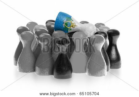 One Unique Pawn On Top Of Common Pawns