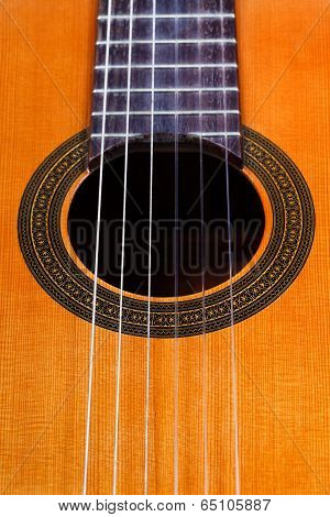 Sound Hole Of Classical Acoustic Guitar