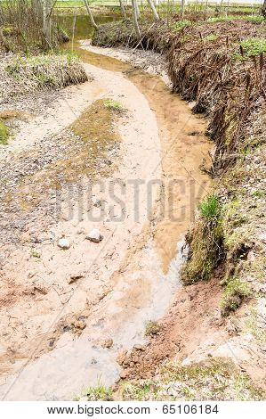 Silt Eroding Along Creek