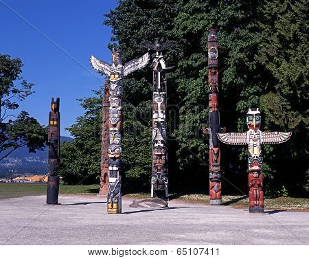 Totem poles, Stanley Park, Vancouver.