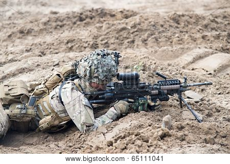 Wroclaw, Poland - May 10. 2014:us Marines On Military Show On May 10, 2014 In Worclaw, Poland