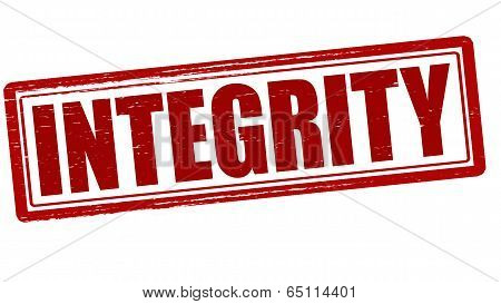 Stamp with word integrity inside vector illustration