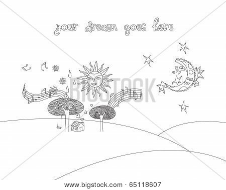 Doodle landscape