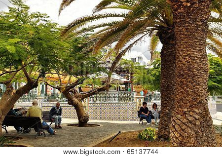 TAZACORTE SPAIN - CIRCA MAY 2014 Central square in Tazacorte town on La Palma the fifth largest island of the seven main Canary Islands