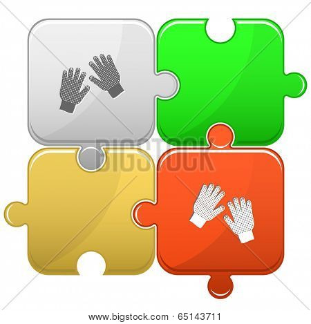 Gauntlets. Raster puzzle.