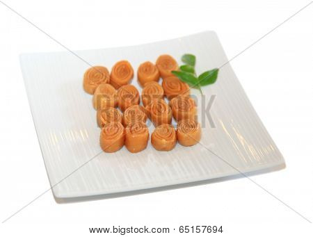 Small traditional Indian sweets known as Kaja in India