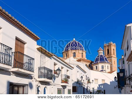 Altea old village Church typical Mediterranean at Alicante Spain
