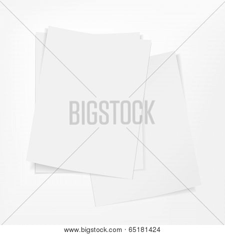 Stack Of Paper On White Background