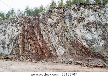 Vertical Layered Limestone