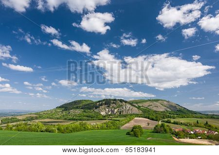 Spring Countryside With Blue Sky And Clouds - Palava Hills, Czech Republic
