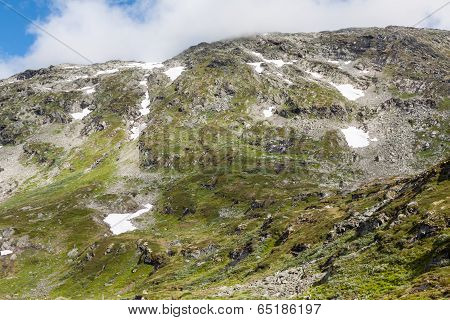 Mountain Scenery In Jotunheimen National Park In Norway