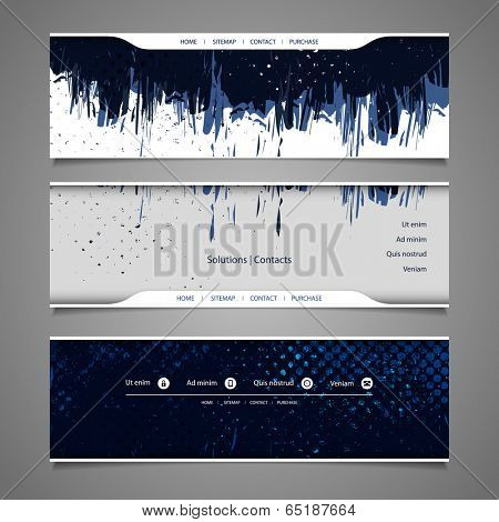 Web Design Elements - Abstract Header Design with Grunge Pattern