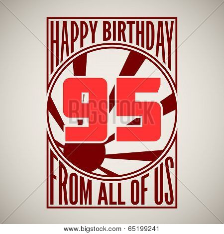 Retro poster. Happy birthday.