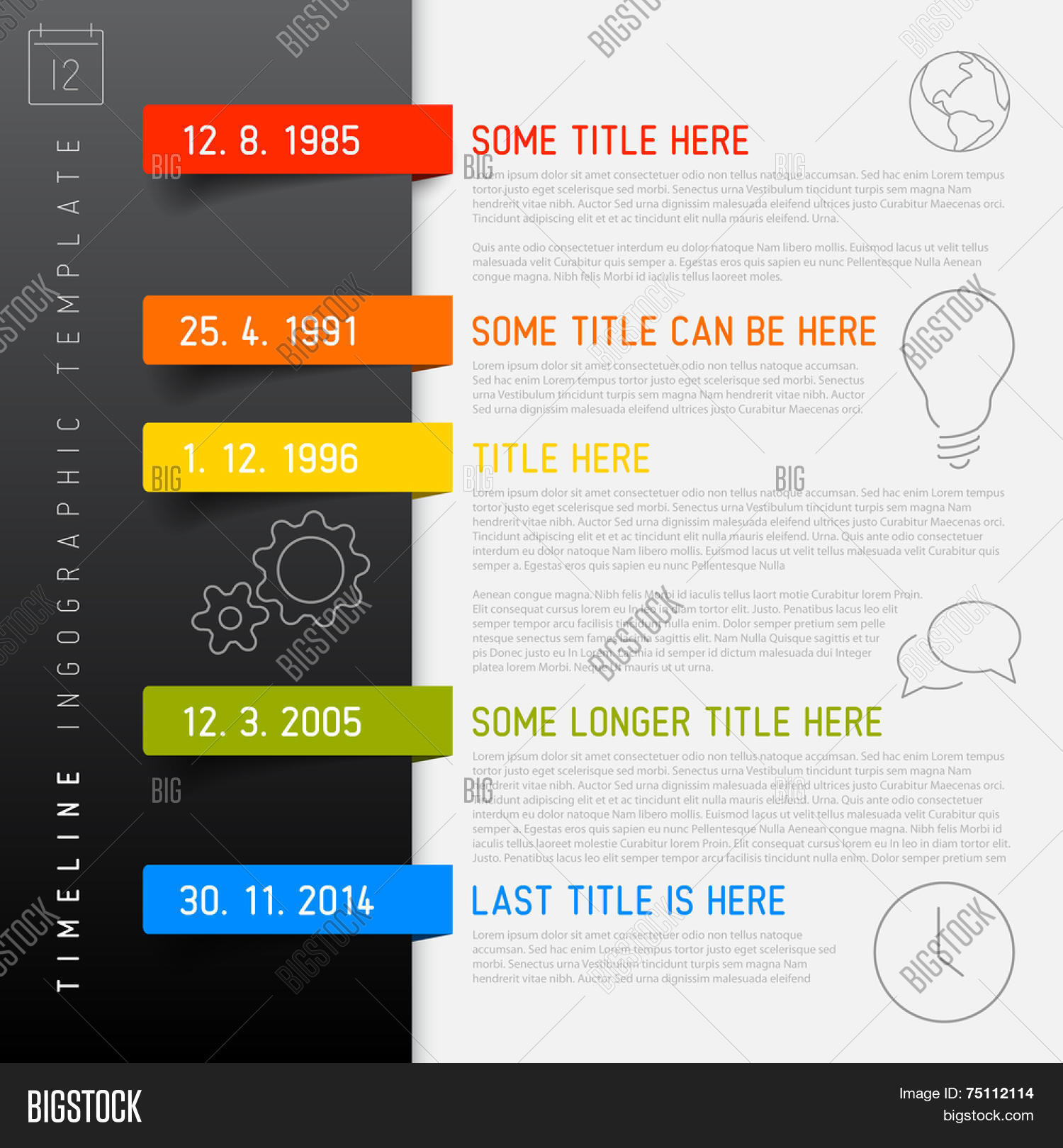 vector infographic timeline report template with the... Vector Infographic Vector & Photo (Free Trial) | Bigstock