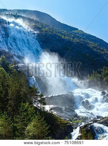 Summer Langfossen Waterfall  (norway).