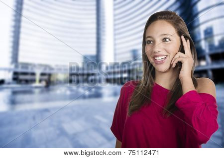girl talks by mobile phone