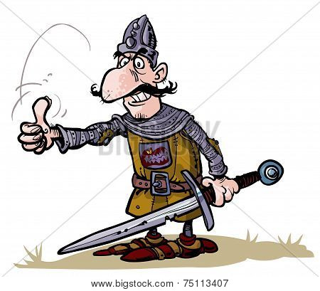 Cartoon warrior .