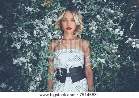 Romantic Lady In The Garden