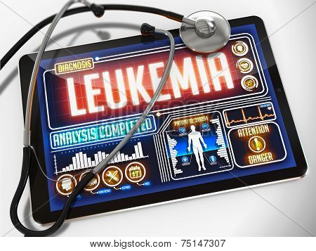 Leukemia on the Display of Medical Tablet.