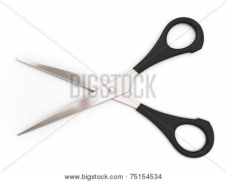 Open Scissors On A White Background.