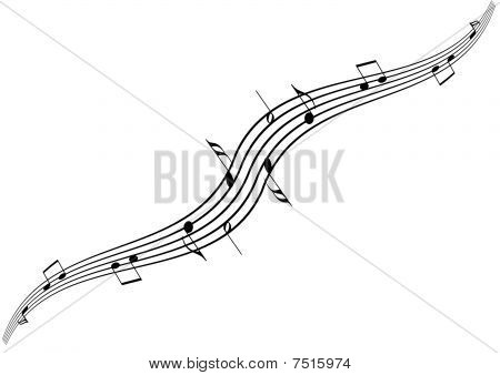 ภาพประกอบเพลงแนวคิด stave และหมายเหตุ