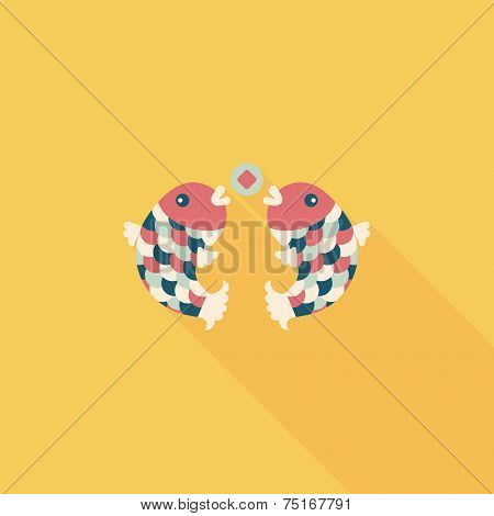 Chinese New Year Flat Icon With Long Shadow,eps10, Chinese Decoration Means 