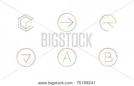 Logo set thin line clean style - business icons, branding emblems