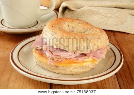 Ham And Cheese Bagel