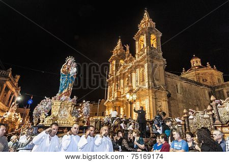 Santa Marija Assunta Procession In Gudja, Malta.