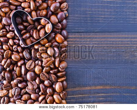 background of coffee beans on the table