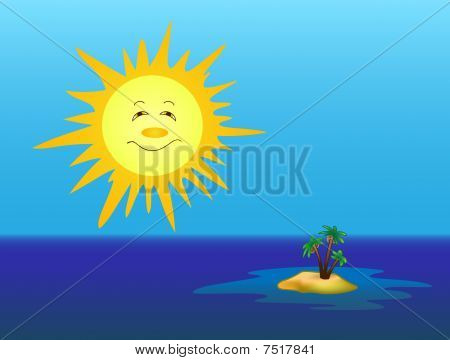 O sol e a ilha