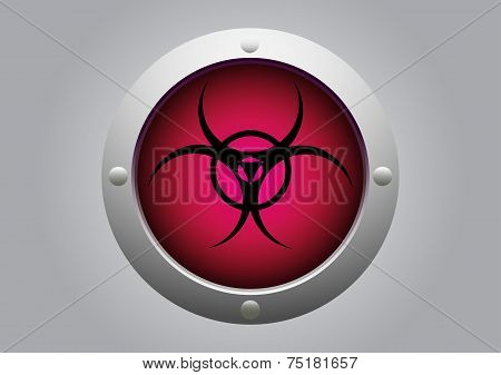 Biohazard Dark pink button