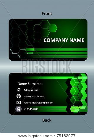 abstract business green card template