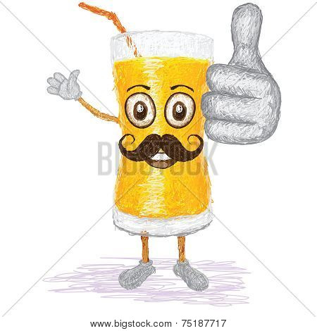Orange Juice Mustache