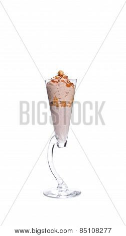 Homemade  Cream Milkshake In A Tall Glass