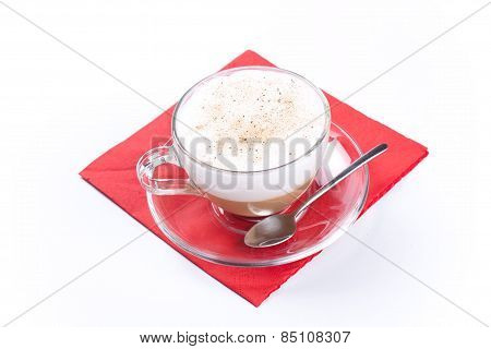 Cappuccino Coffee Isolated On White