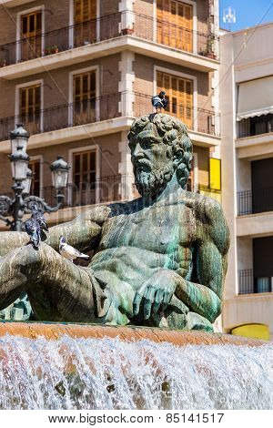 Fountain Rio Turia  In Valencia
