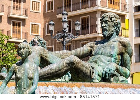 Fountain Rio Turia  In Valencia