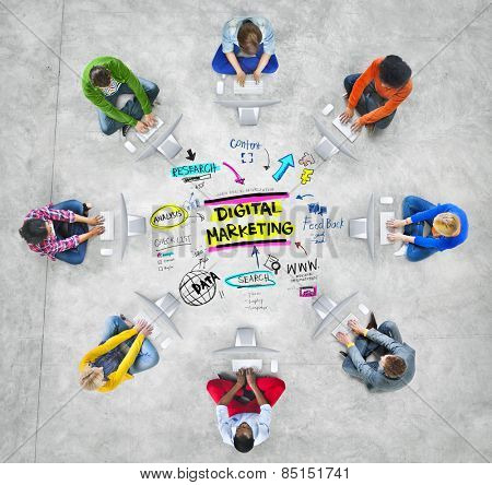 Digital Marketing Branding Strategy Online Media Concept