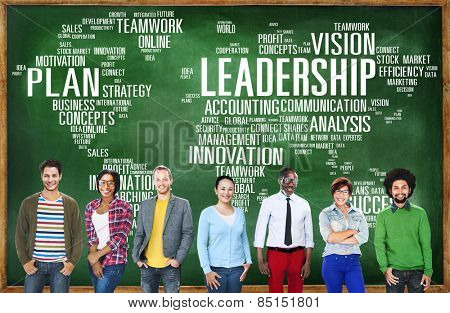 Leadership Boss Management Coach Chief Global Concept