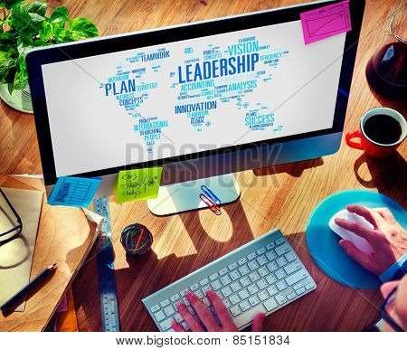 Leadership Boss Management Coach Chief Global Concept