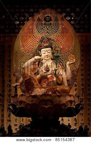 Interior of a temple in Singapore city