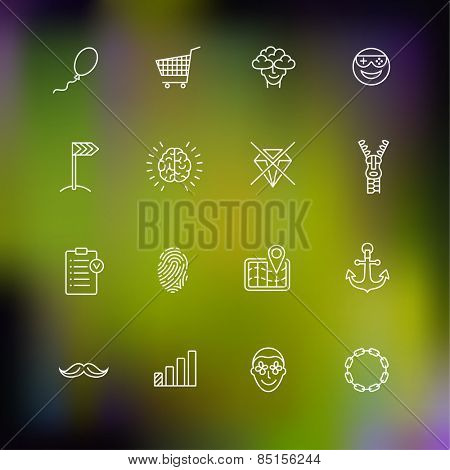 Original vector icons in flat line style