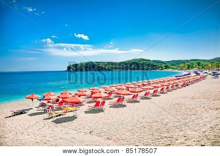 Beautiful Valtos beach near Parga town of Syvota area in Greece.