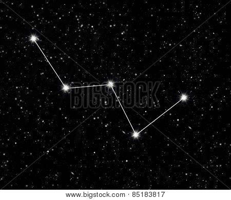constellation Cassiopeia against the starry sky