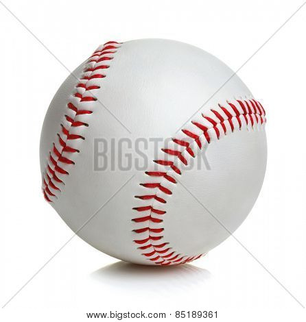 Baseball ball on white background
