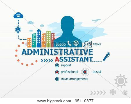 Administrative Assistant Concept And Business Man.